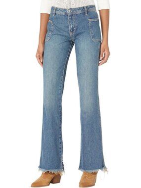 NEW Free People We The Free Izzy Jeans Flared Leg Mid Rise Denim Size 2